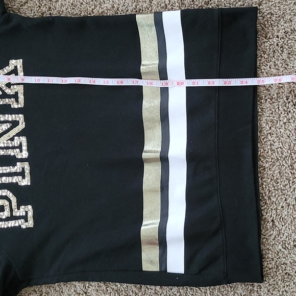Pink Victoria Secret gold sequin black long sleeve top Size XS - Picture 9 of 11